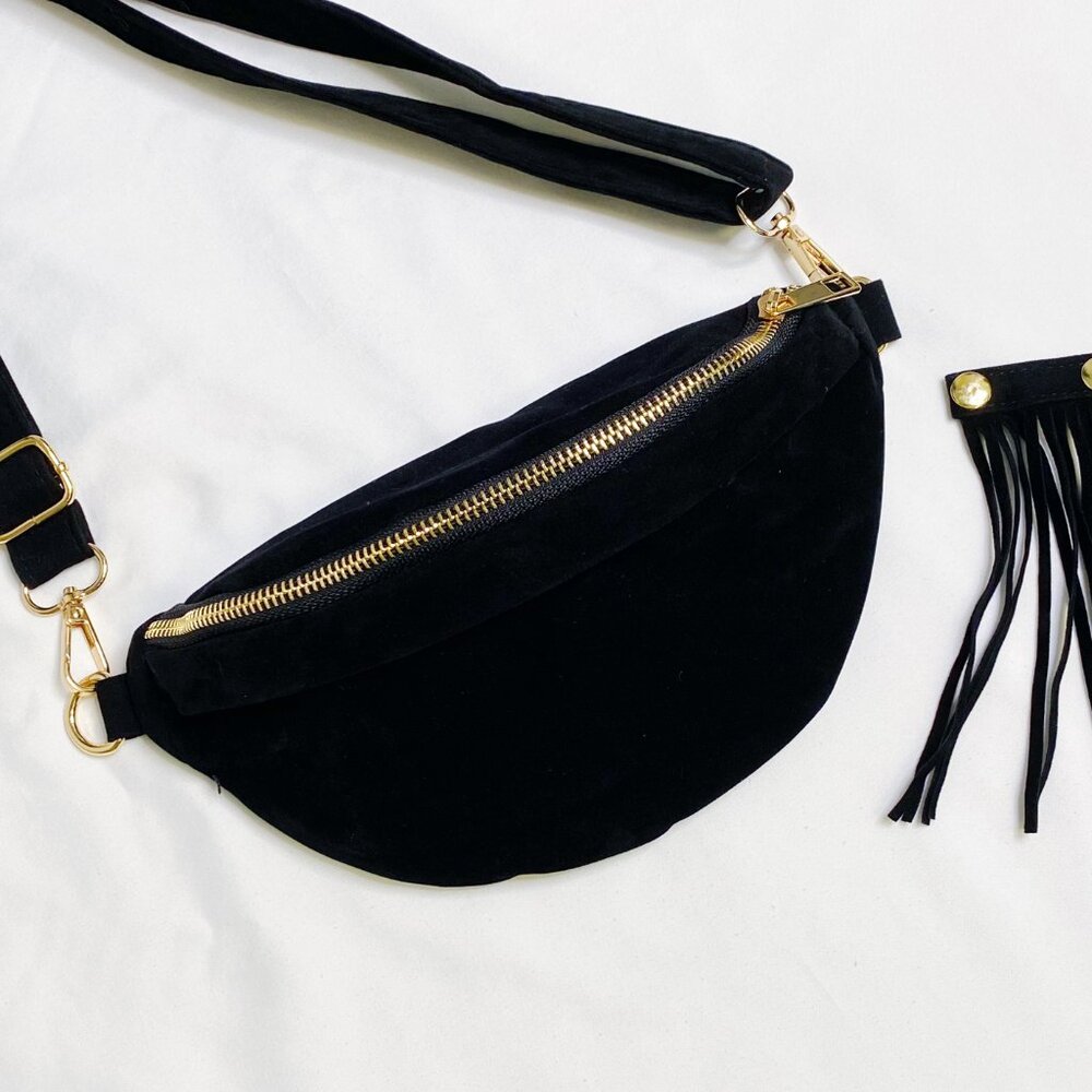 Fringed Or Not Sling Bag - Black